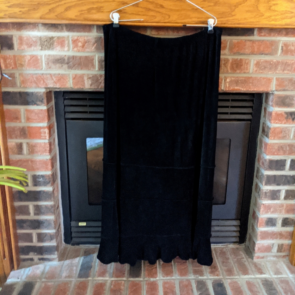 Cactus flower black elastic waist skirt 2xw
